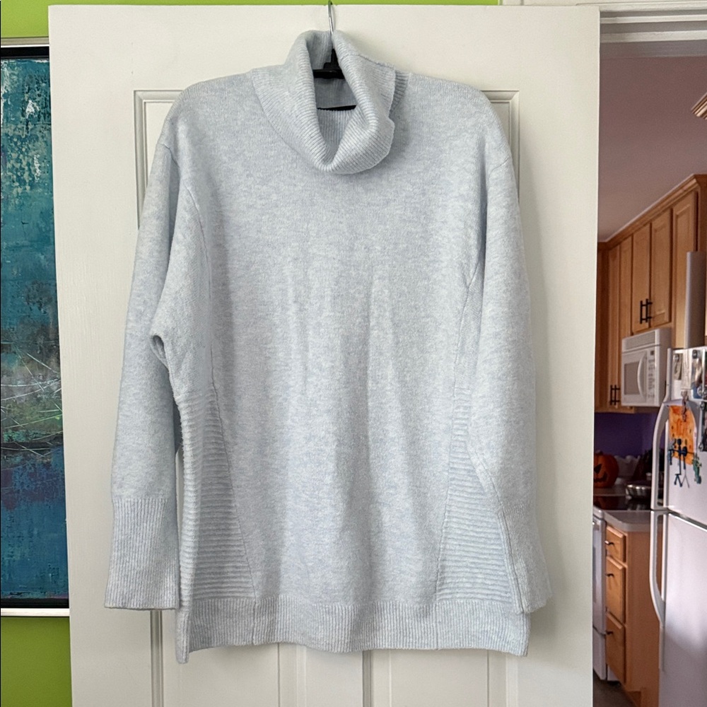 Women's Light Blue Turtleneck Sweater